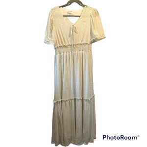 3 FOR $30!! Bundle! Siren Lily cream and black polka dot maxi dress fully lined